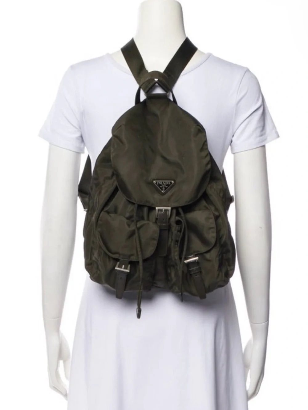 Prada Olive Green Nylon Backpack - Designer Bag